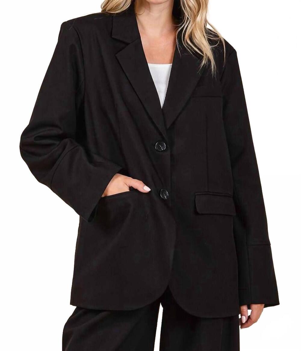 NEW MITTOSHOP boyfriend fit blazer jacket in black